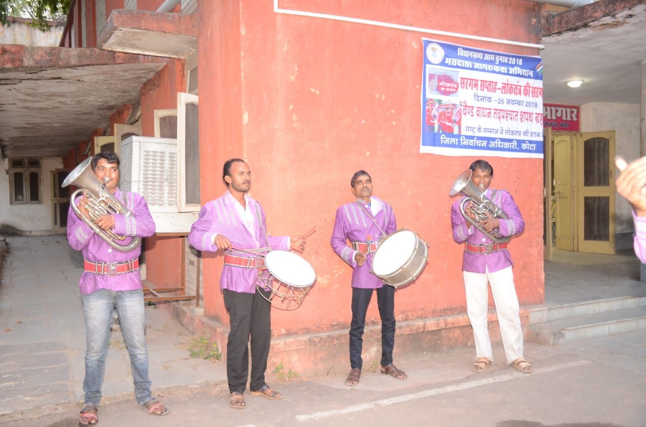 कोटा (राजस्थान) स्वीप "सरगम सप्ताह"  बैंड वादन तत्पश्चा त शपथ ग्रहण  "राष्ट्र के सम्मान में लोकतंत्र की शान में"