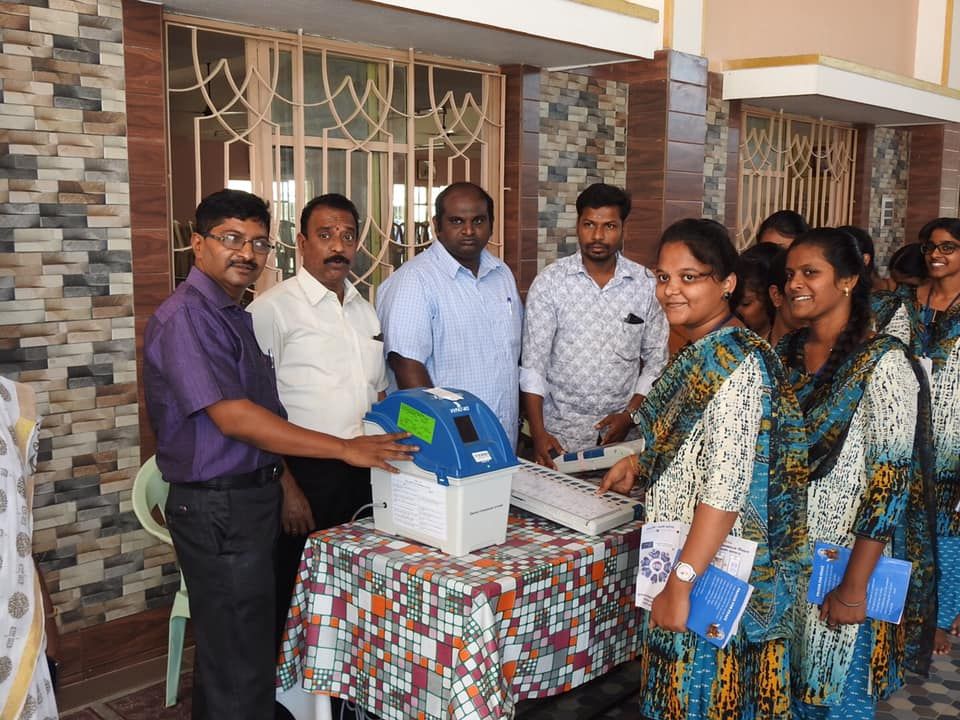 EVM VVPAT Awareness and Live Demo at Idhaya College of Arts and science  2