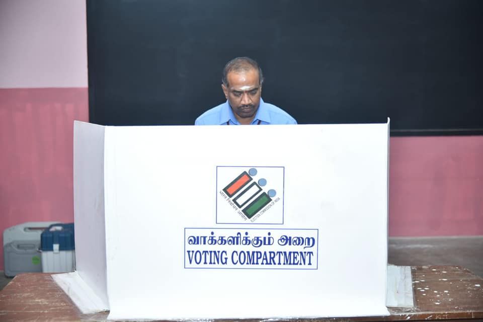 Deputy Chief Electoral Officer Casts his Vote #CeoPuducherry  - 3