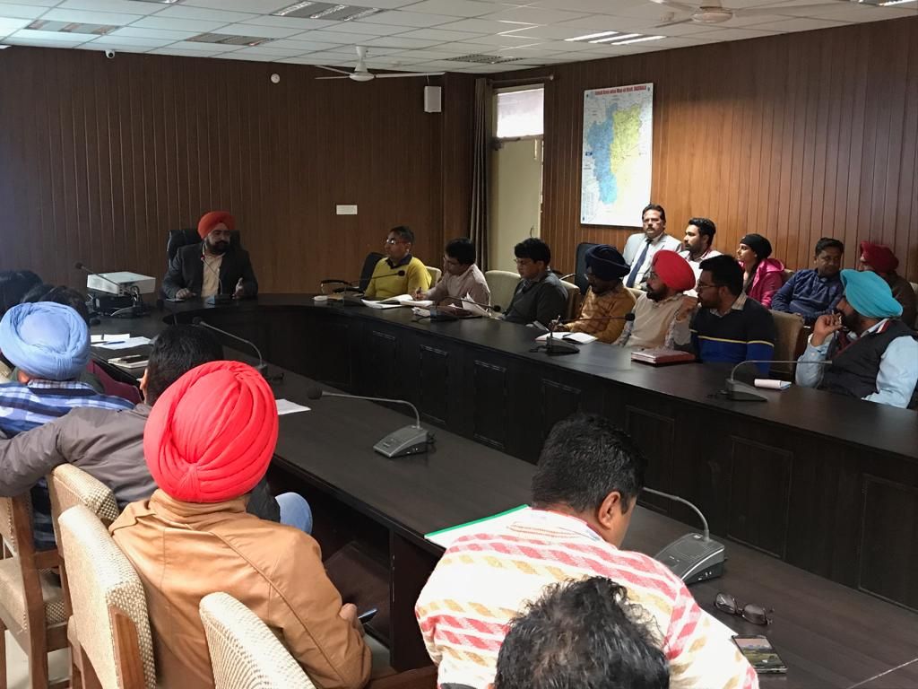 EVM Awareness camp at hotel Regenta central Amritsar, in collaboration with My FM RJ and other dignitaries casting votes at this event
