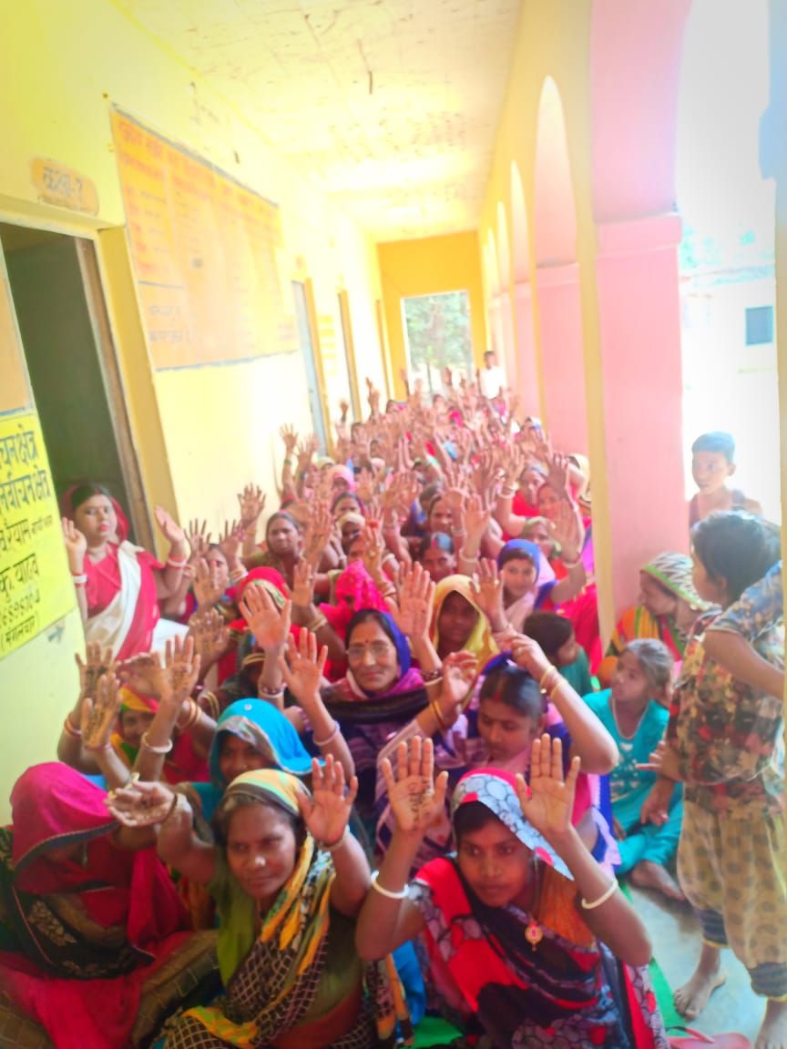 Women leading the voters awareness campaign in Madhubani