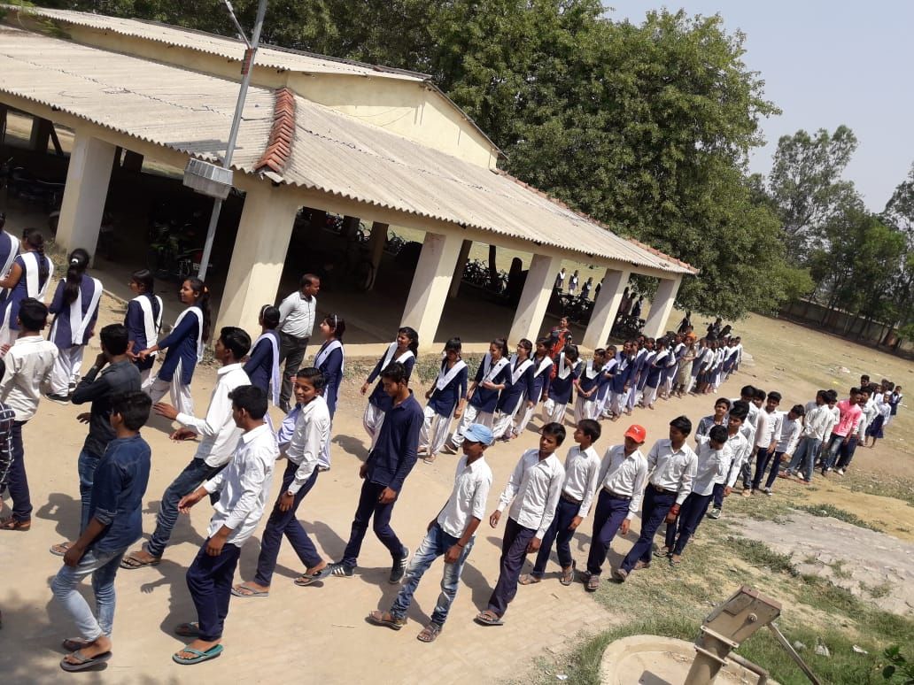 Voter awareness march by Shahjada Shah Uday Prathap Singh Inter College   students 250419
