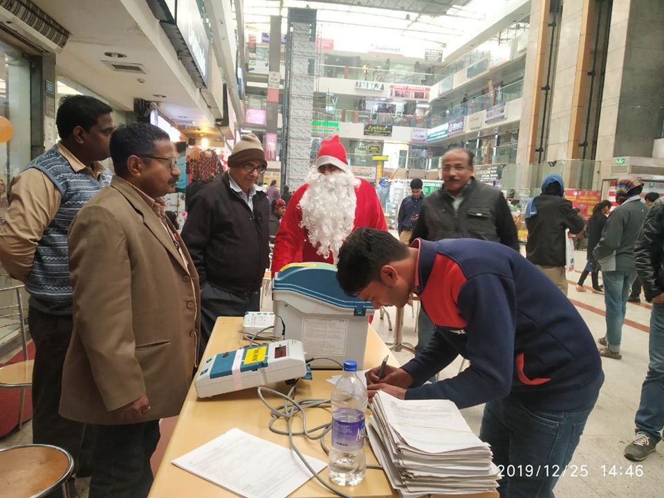 Special Camps were organized in all Prominent Malls of Delhi regarding Voter Awareness  /EVM-VVPAT Awareness/Voter Registration on Christmas Day 25th December 2019