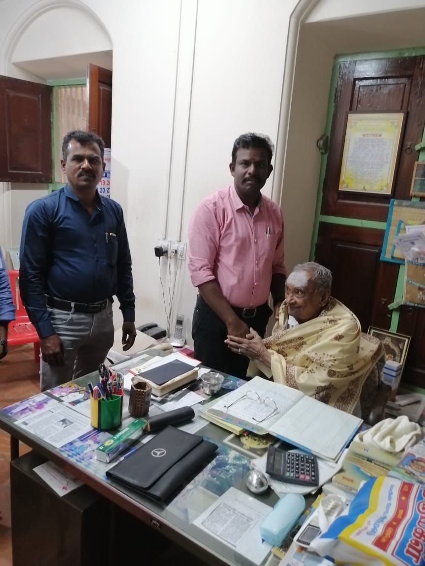 NVD 2020 - 25.01.2020 - Centenarian  Elector Thiru. Palaniappan Chettiyar Honoured by AERO