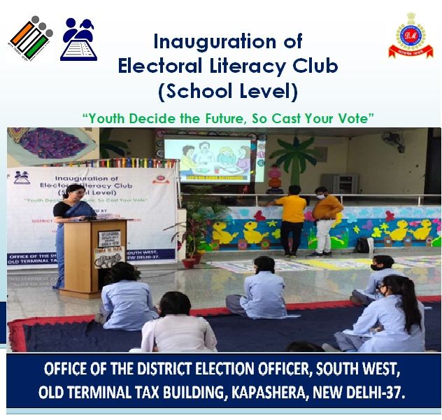 Inauguration of  Electoral Literacy Club  (School Level) District South West