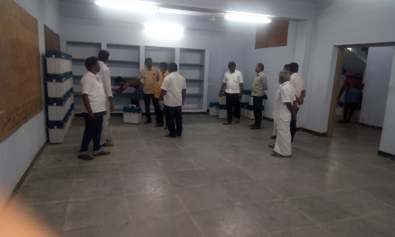 TNLA2021 - 96 Tiruchengode Constituency - Storing of EVM and VVPAT Machines in Strong room5.jpg