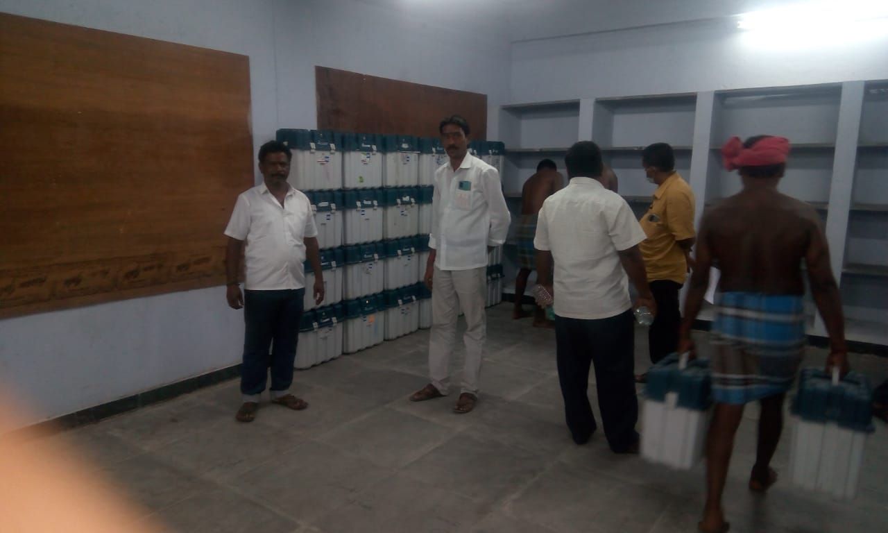 TNLA2021 - 96 Tiruchengode Constituency - Storing of EVM and VVPAT Machines in Strong room4.jpg