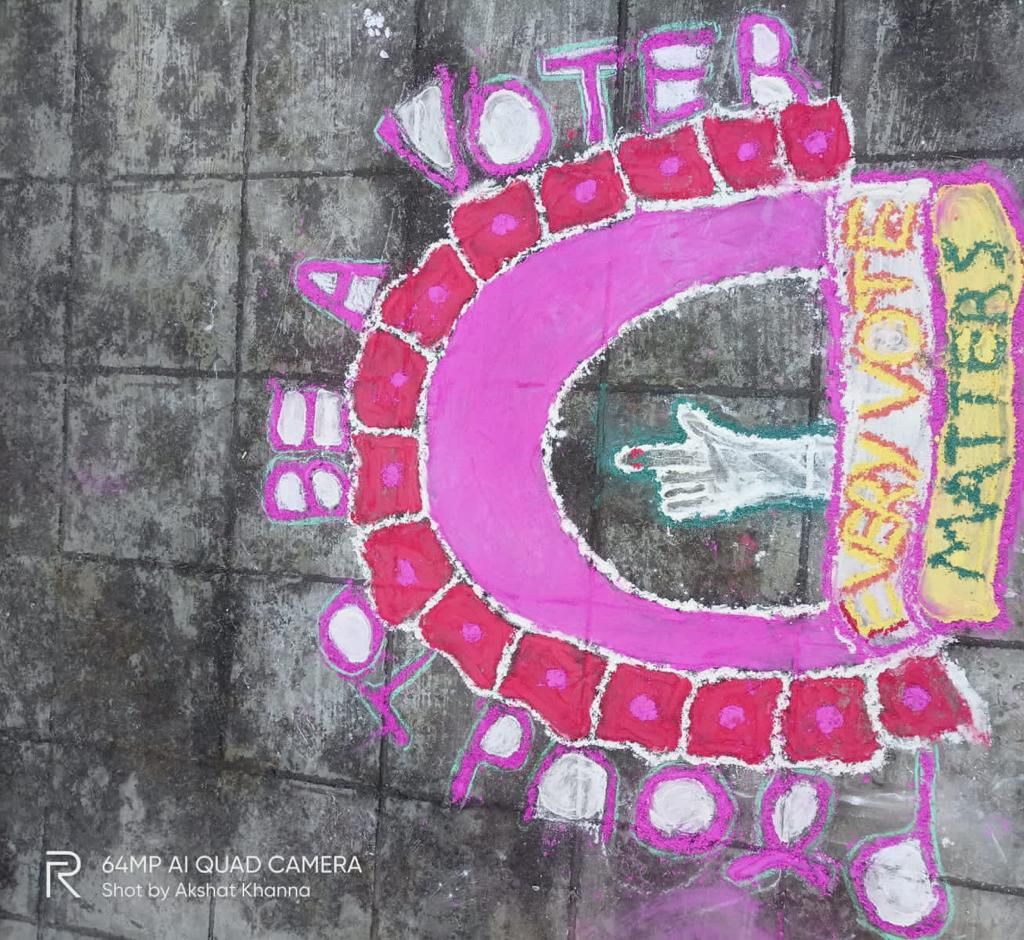 Rangoli Competition on Voters' Awareness by Govt Polytechnic ...